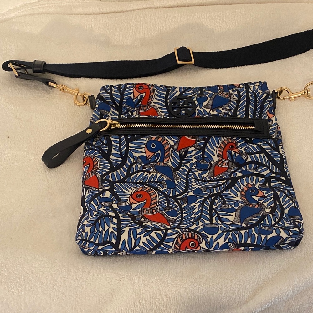 Tory Burch Blue and Red Patterned Crossbody Bag